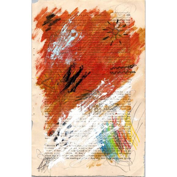 None Other - Original Abstract Modern Art Painting on Paper from 1878 Magazine #14 Signed